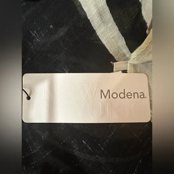 Modena New York Boho Kimono Cardigan | Black & White Floral Lightweight OS NWT - Picture 10 of 13